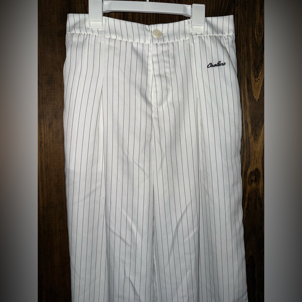 Wide leg White Pinstripe Pants